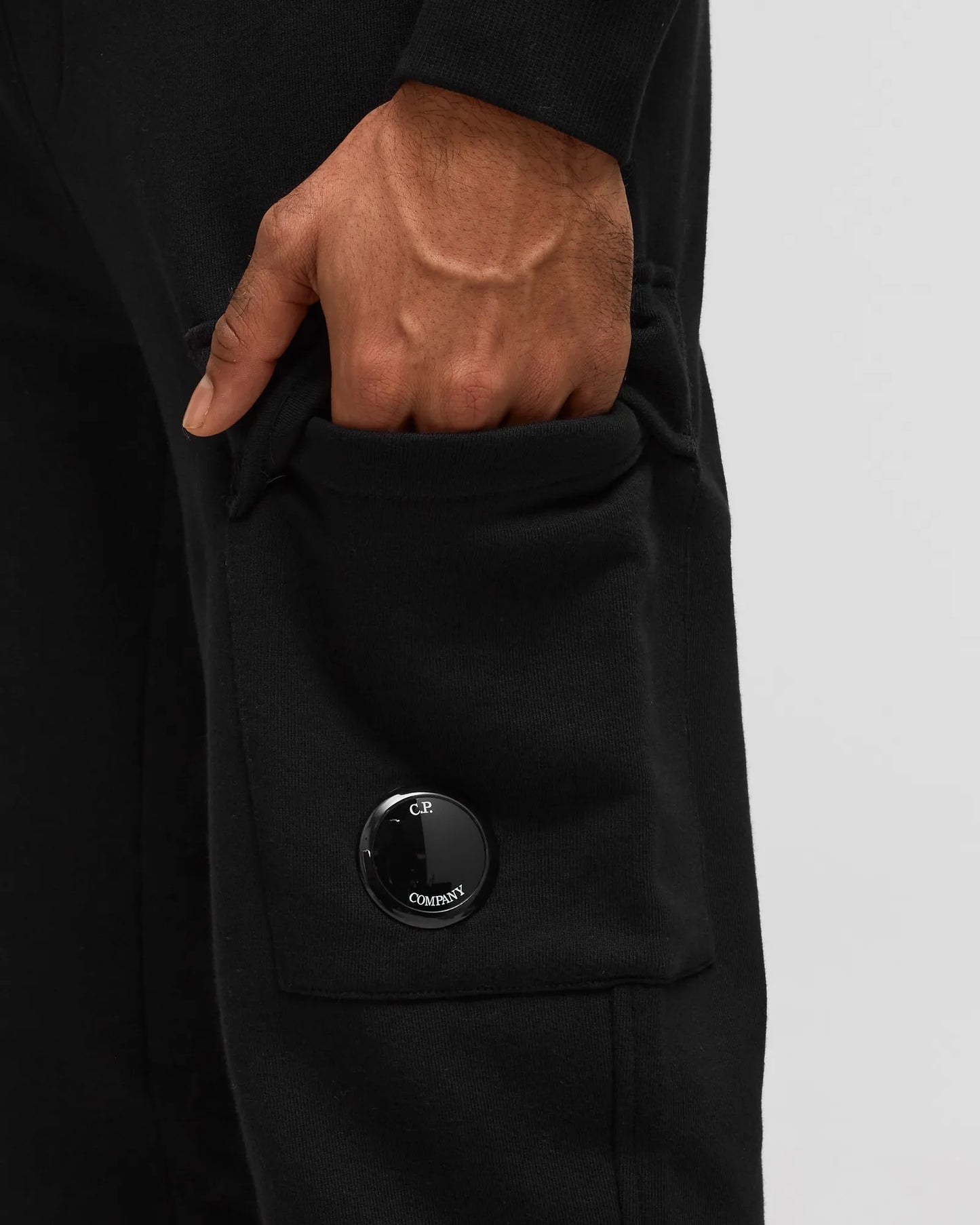 Cp Company Diagonal Raised Lens Joggers In Black