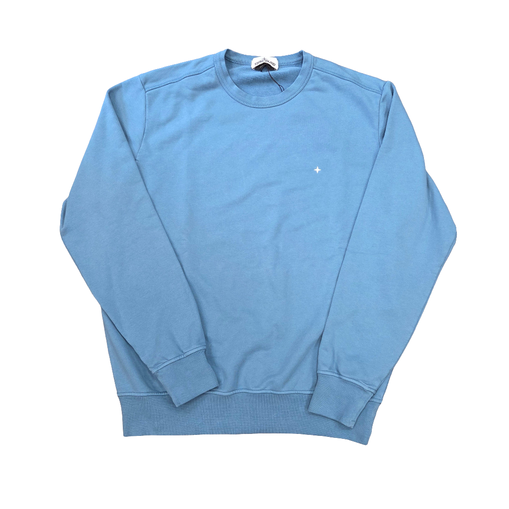 Stone Island Small Compass Logo Sweatshirt In Powder Blue