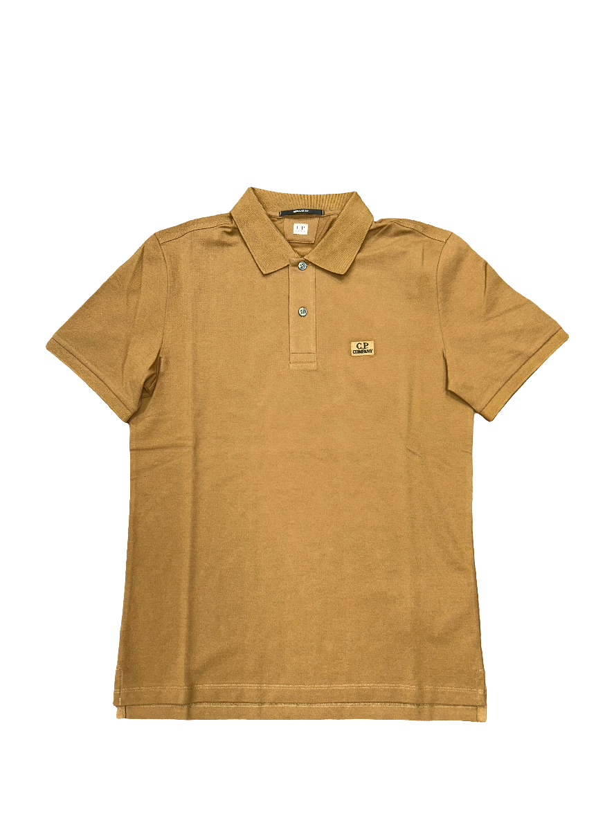 Cp Company Polo Shirt In Bronze Brown