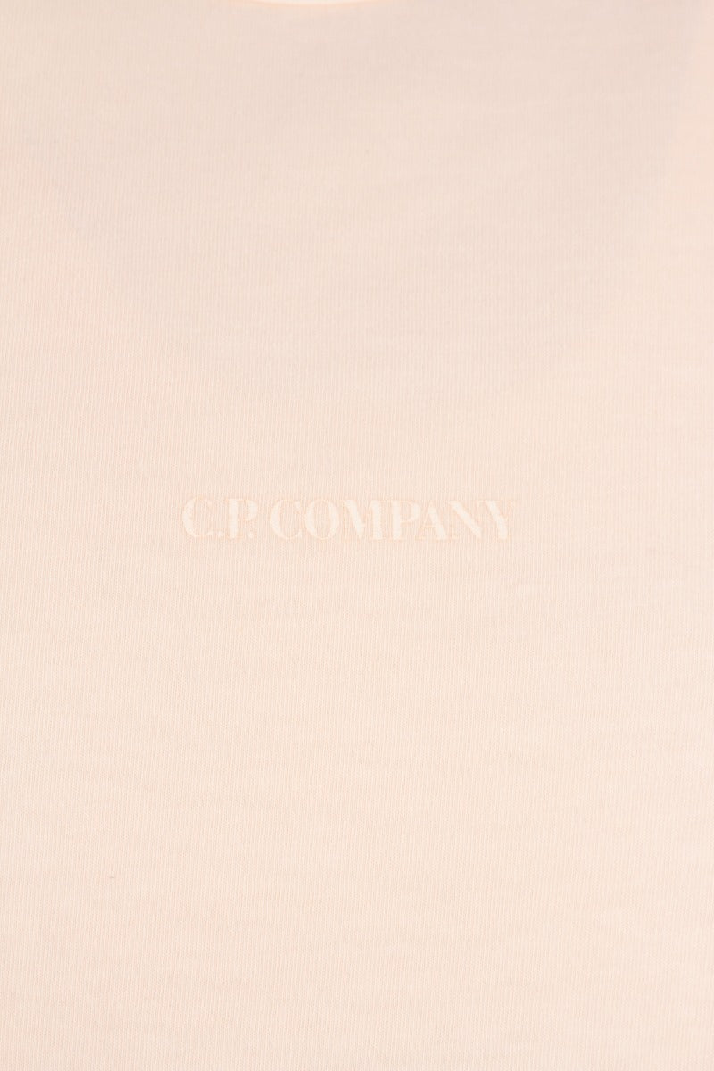 CP Company Resist Dyed Logo T-Shirt in Salmon