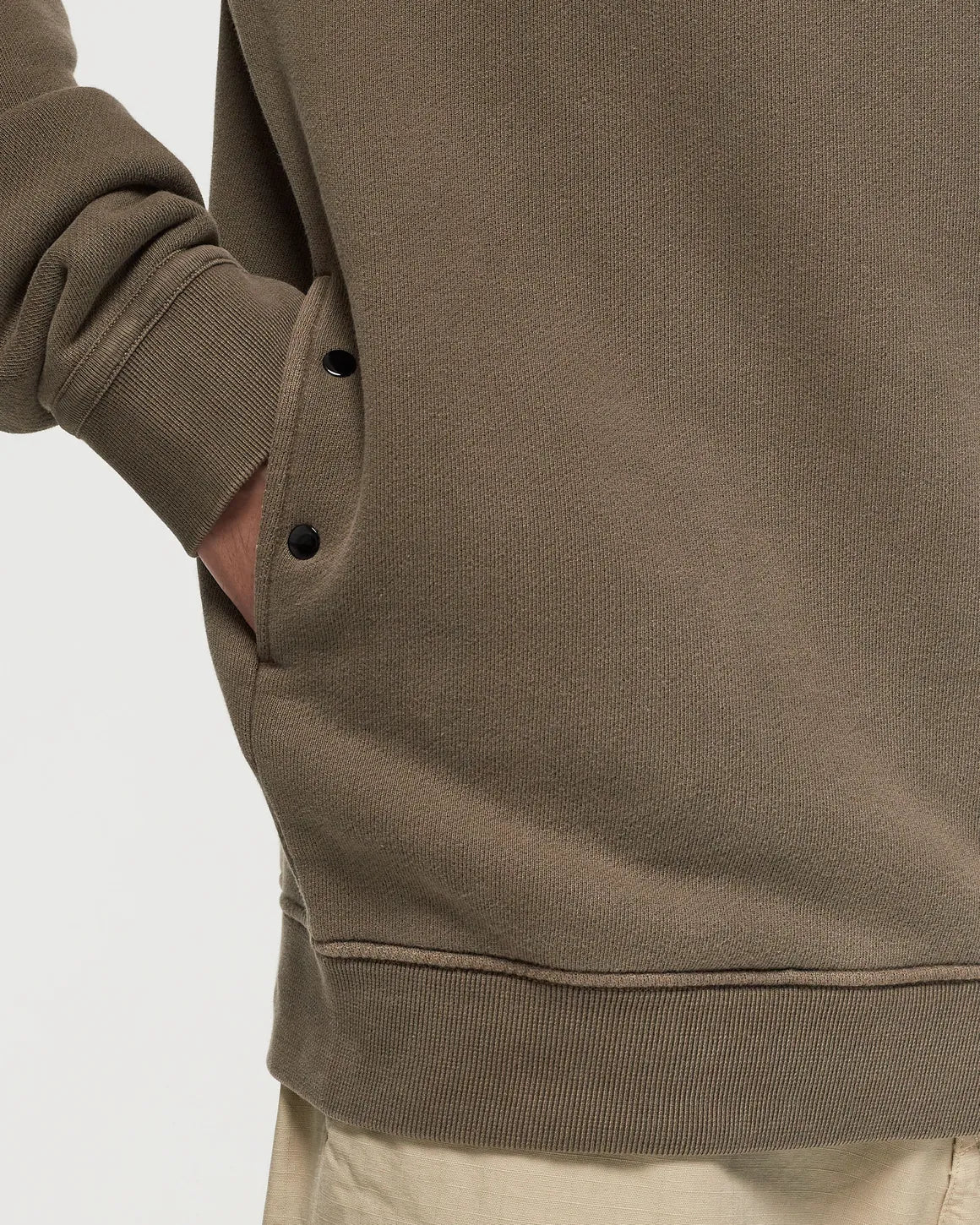 Stone Island Organic Cotton Diagonal Old Effect Sweatshirt In Walnut Brown