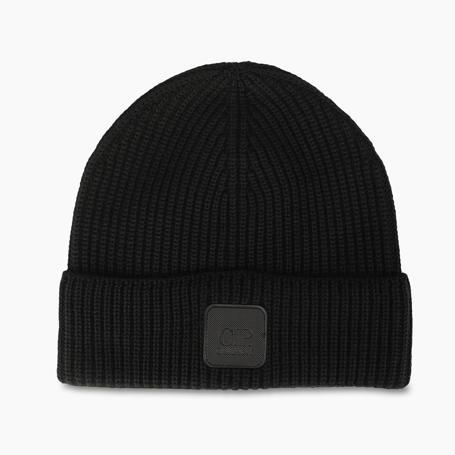 Cp Company Metropolis Series Extrafine Merino Wool Logo Beanie in Black