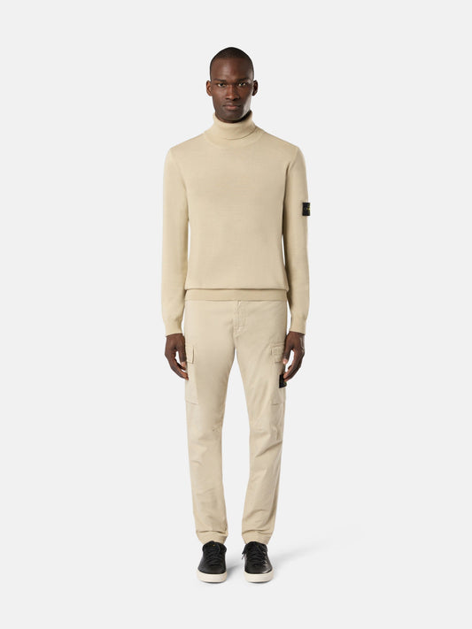 Stone Island Light Knit Roll Neck Sweatshirt 525C4 Stucco