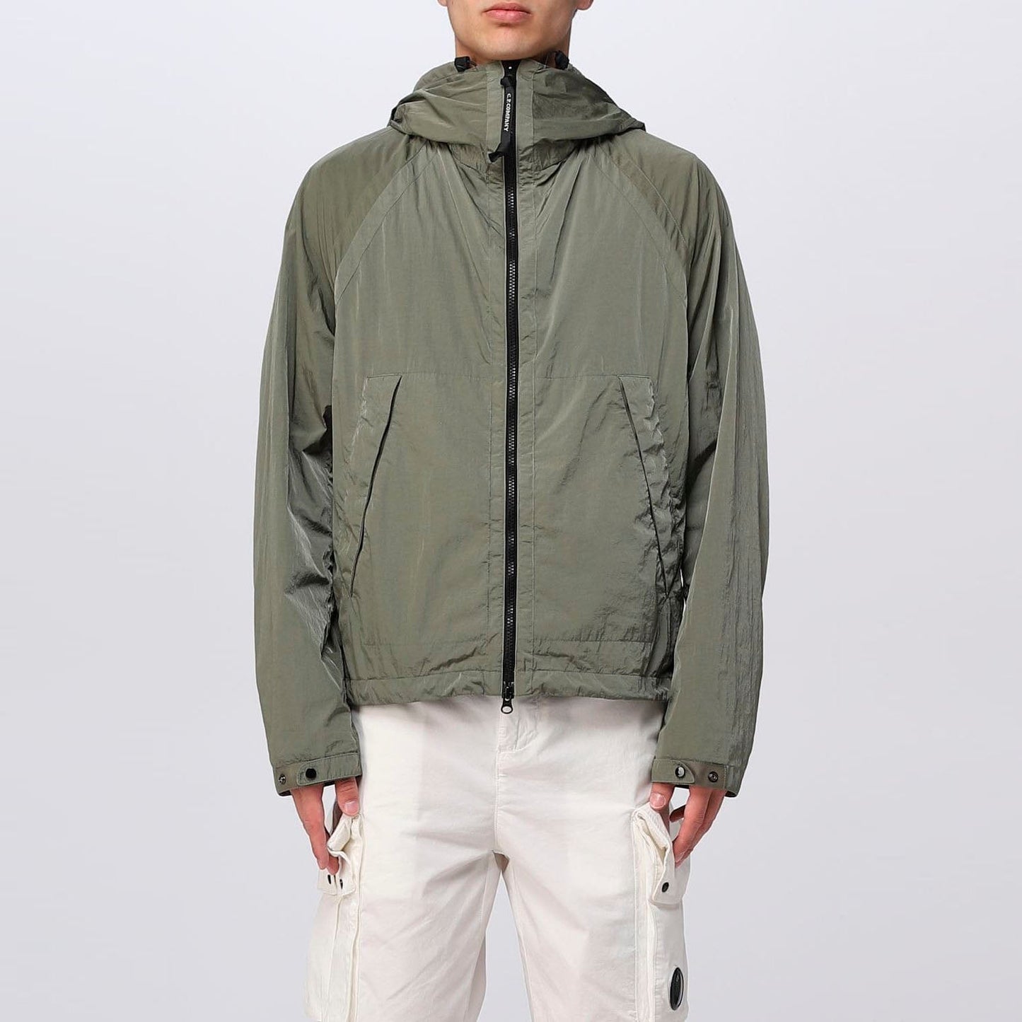 Cp Company Goggle Hooded Chrome Jacket In Bronze Green