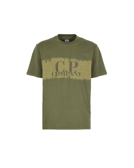CP Company 24/1 Jersey Tie Dye Tshirt In Khaki