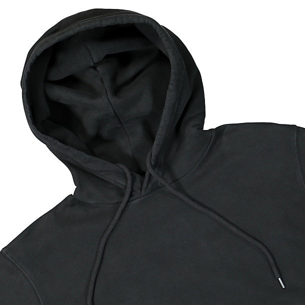 Cp Company Garment Dyed Overhead Lens Hoodie In Black