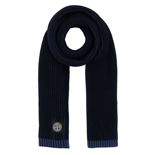 Stone Island Wool Scarf In Navy