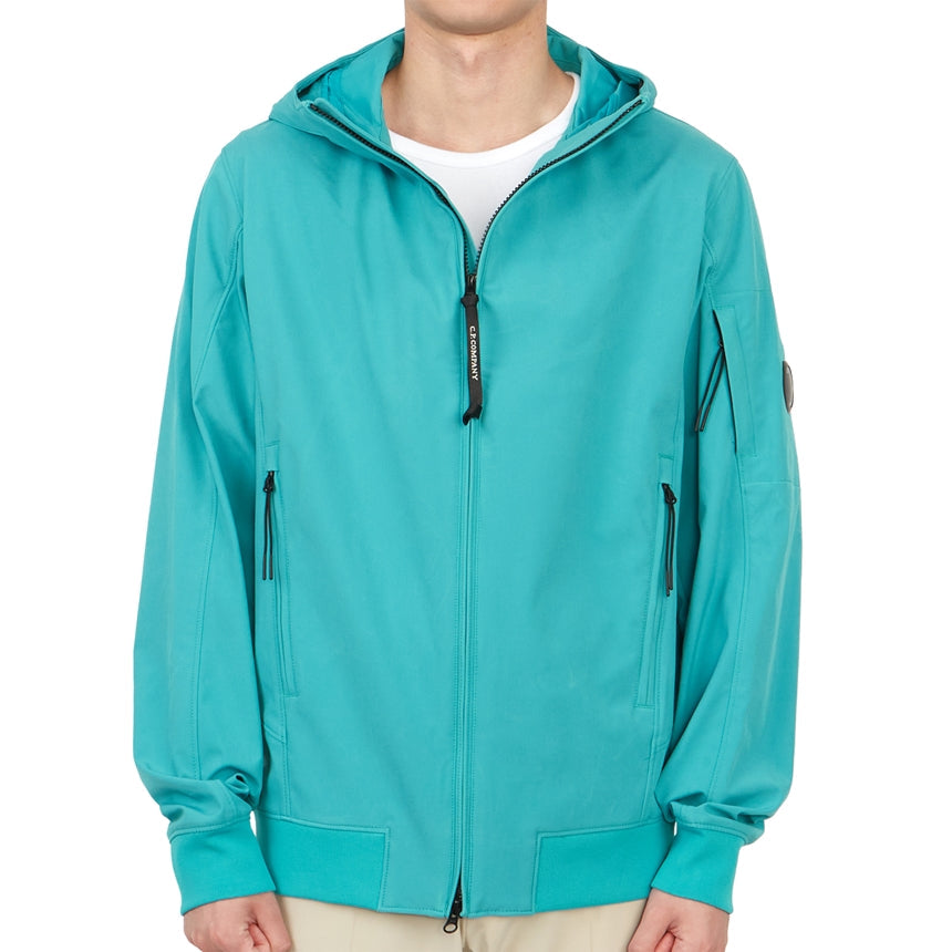 Cp Company Lens Soft Shell Jacket In Tile Blue