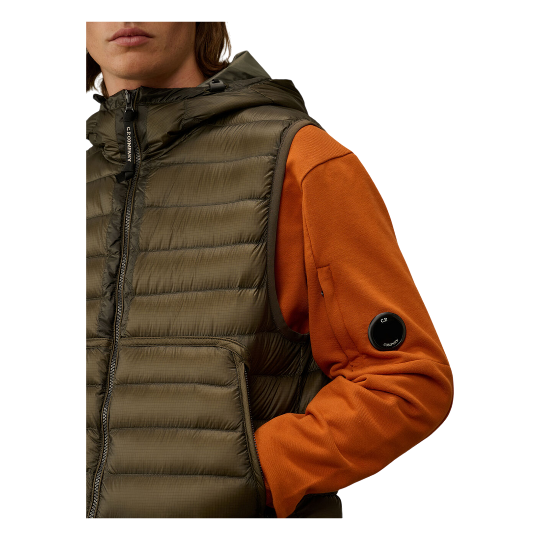 Cp Company D.D Shell Down Gilet In Butternut Brown