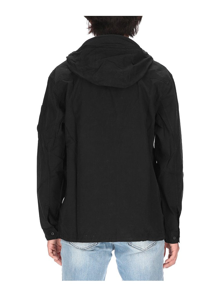 Cp Company Zip Overshirt In Black