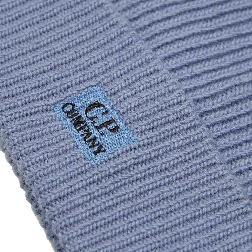 Cp Company Lambswool Patch Logo Beanie in Infinity