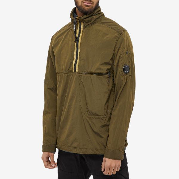 Cp Company Cr - L Lens Half Zip Overshirt in Green Moss