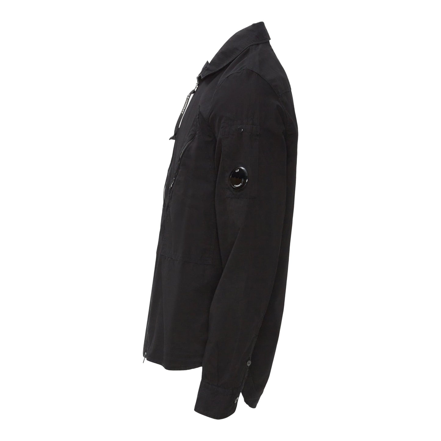 Cp Company Rip-Stop Zip Lens Shirt in Black