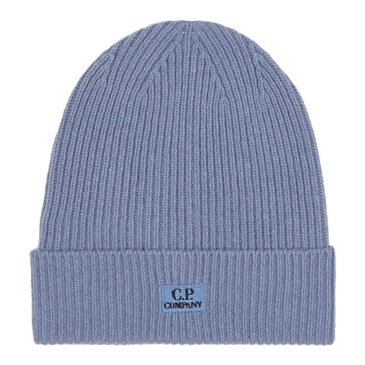 Cp Company Lambswool Patch Logo Beanie in Infinity