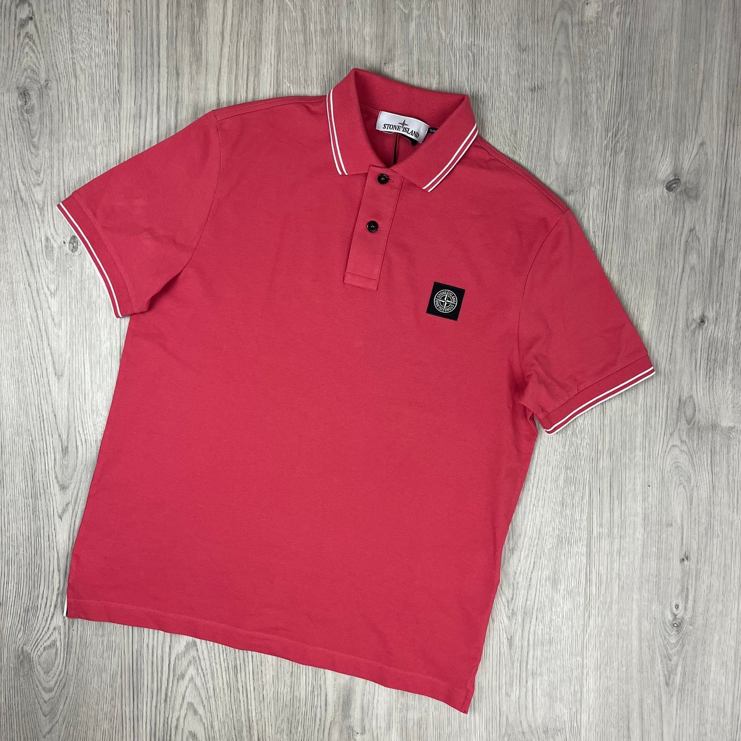 Stone Island Patch Polo Shirt - Fuchsia