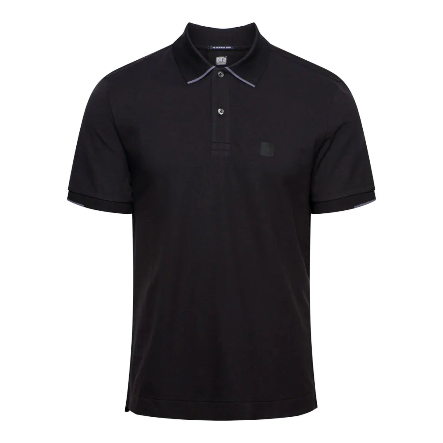 Cp Company Metropolis Series Striped Polo Shirt In Black