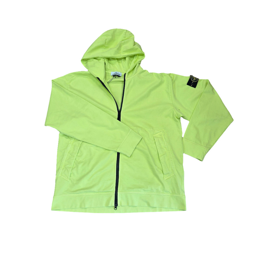 Stone Island Light Fleece Full Zip Hoodie In Lemon