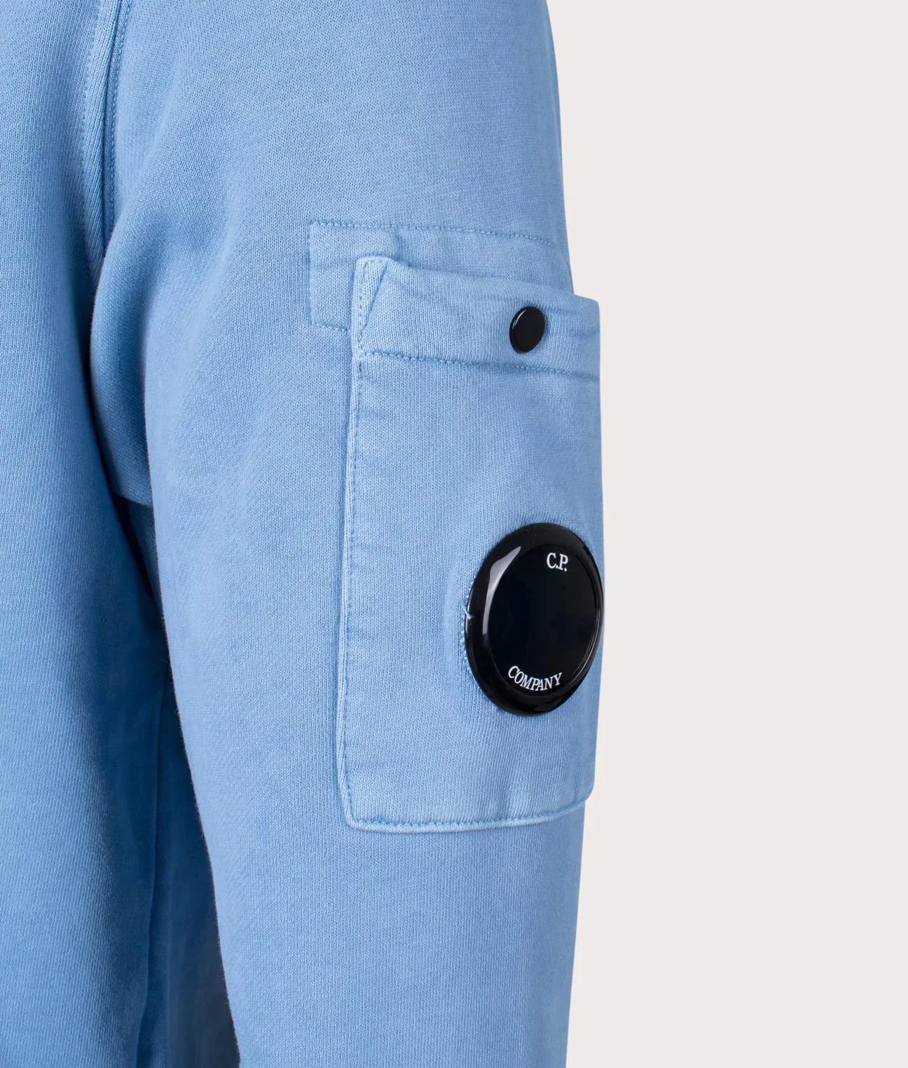 Cp Company Brushed Emerized Resist Dyed Lens Sweatshirt in Riviera Blue