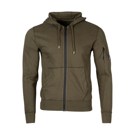 Cp Company Hooded Lens Full Zip In Ivy Green