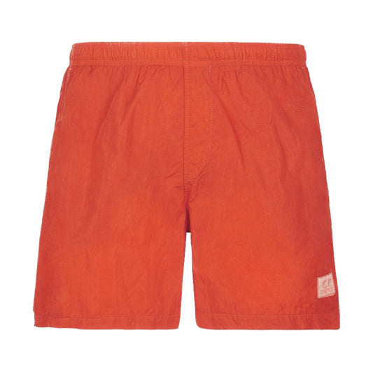Cp Company Eco-Chrome R Stitch Logo Swim Shorts Harvest Pumpkin