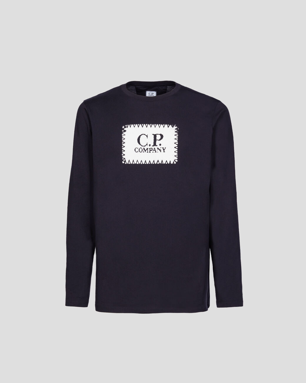 Cp Company Long Sleeve Stamp Logo T-Shirt in Navy