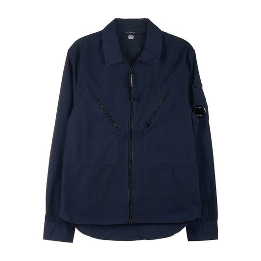 Cp Company Rip-Stop Zip Lens Shirt in Navy