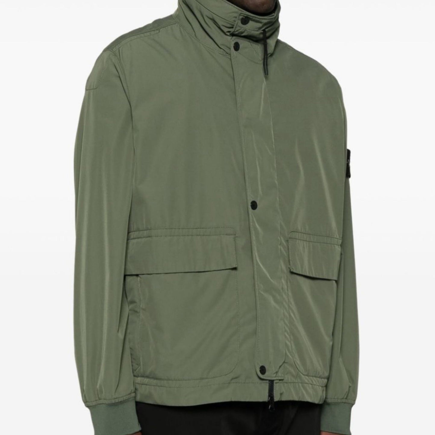 Stone Island Micro Twill Lightweight Jacket in Olive