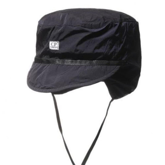 Cp Company Earflap Chrome-R Cap in Black