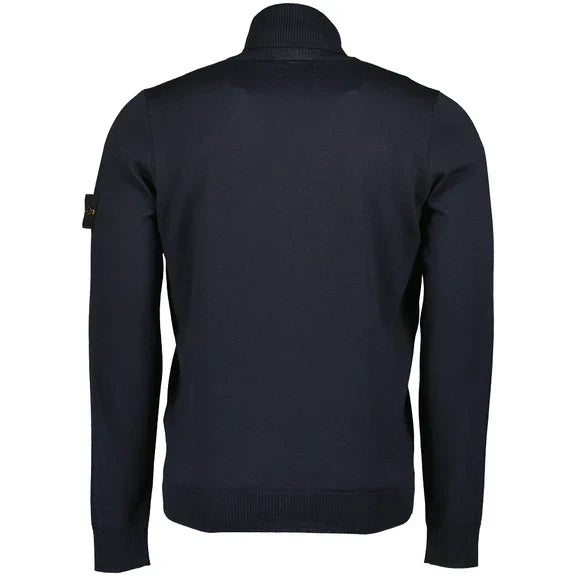 Stone Island Virgin Wool Turtleneck Sweatshirt in Navy