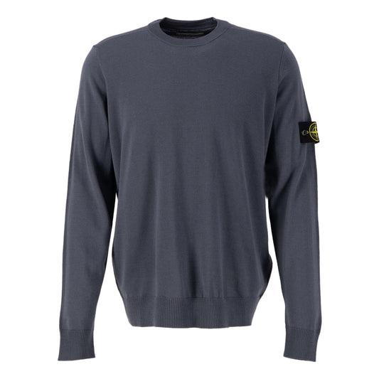 Stone Island Light Wool Crewneck Knit Sweatshirt Dark Grey