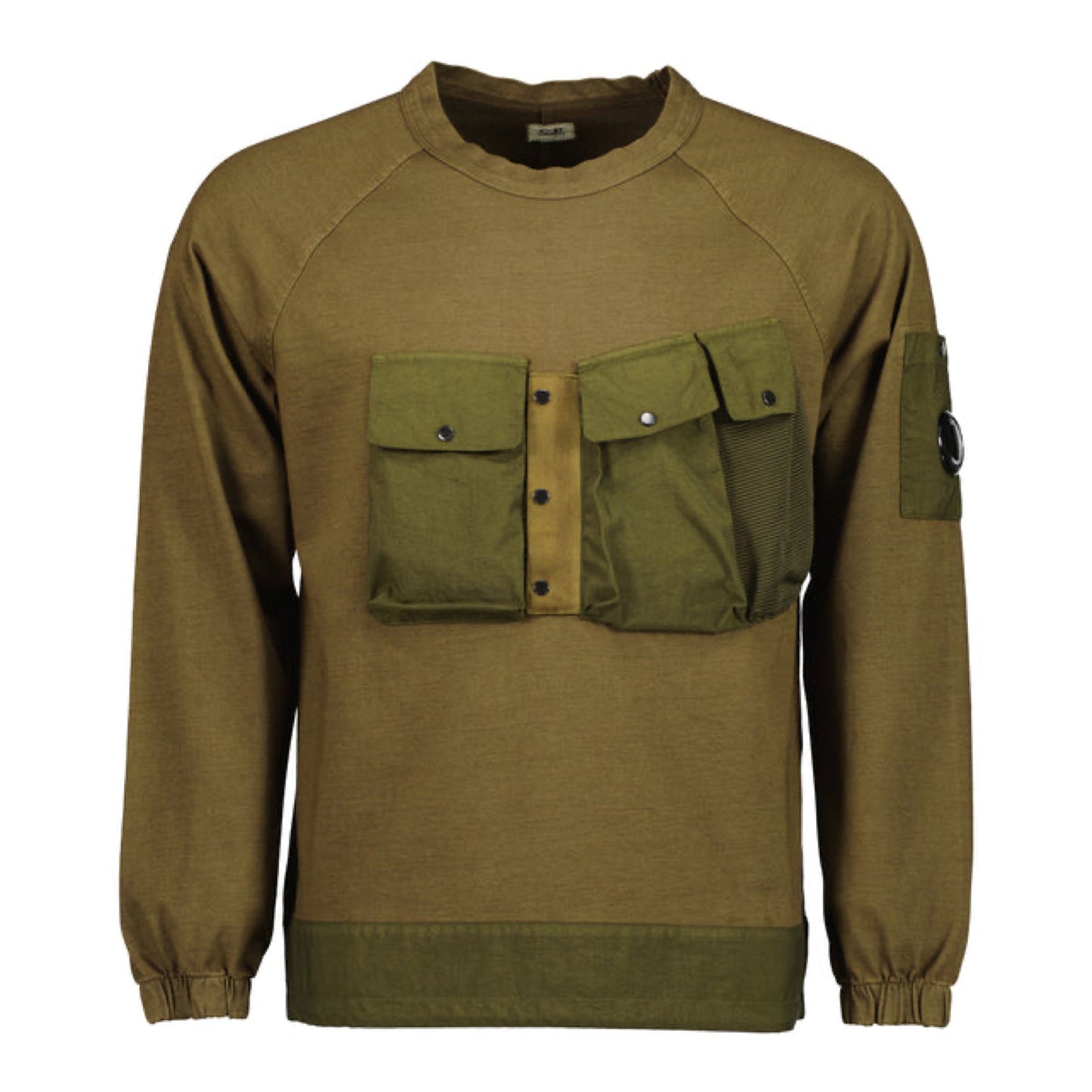 Cp Company Mixed Heavy Jersey Lens Sweatshirt in Ivy Green