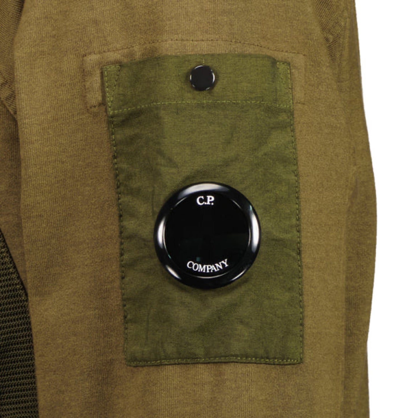 Cp Company Mixed Heavy Jersey Lens Sweatshirt in Ivy Green