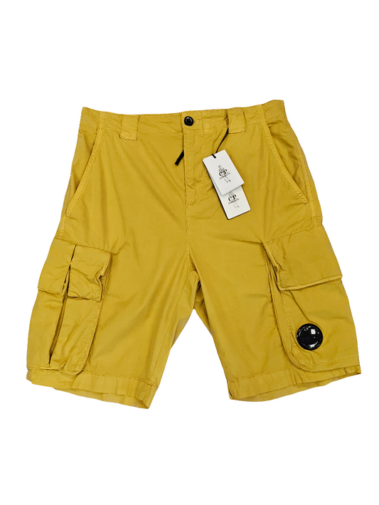 Cp Company Twill Stretch Utility Cargo Shorts In Golden Nugget
