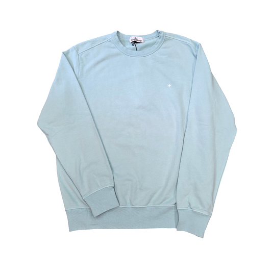 Stone Island Small Compass Logo Sweatshirt In Light Blue