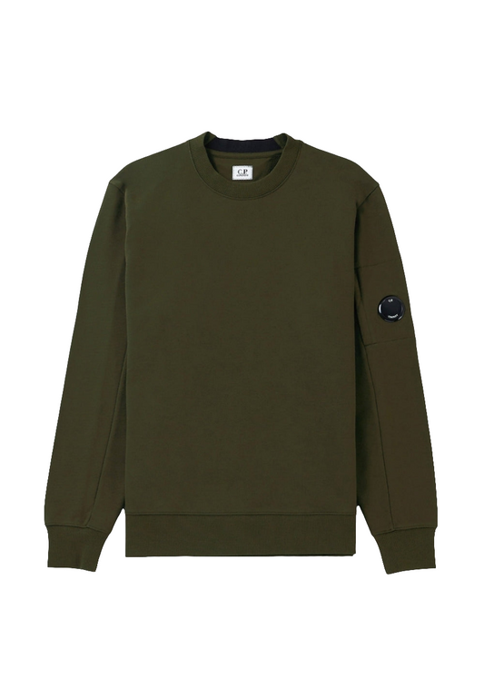 Cp Company Diagonal Raised Cotton Lens Sweatshirt in Ivy Green