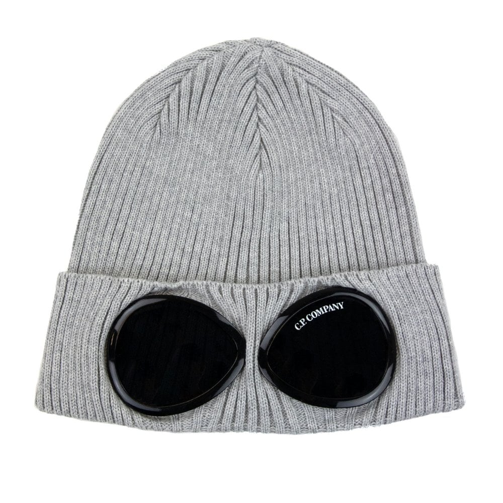 Cp Company Cotton Goggle Beanie In Grey