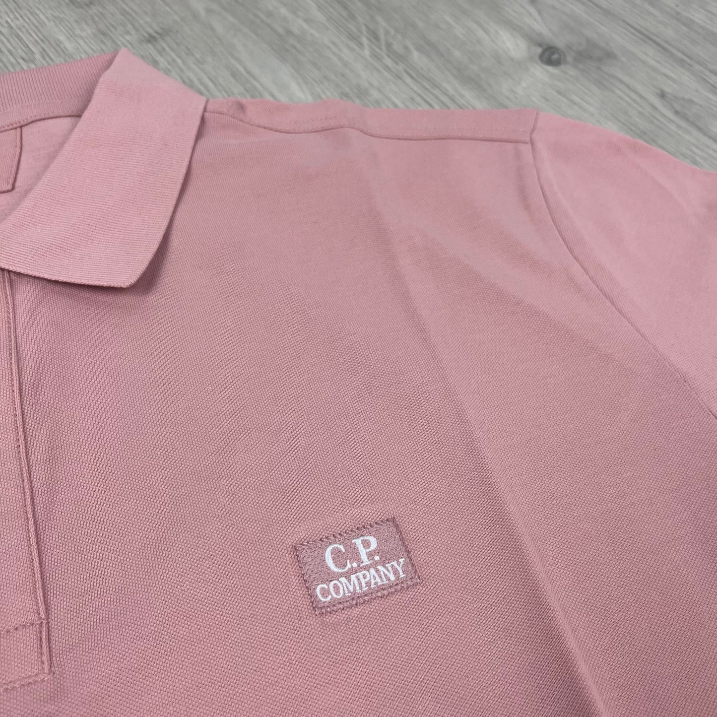 CP Company Piquet Polo Shirt - Misty Rose