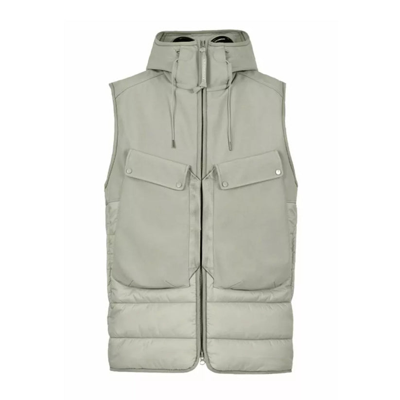 Cp Company Mixed Shell-R Goggle Gillet In Lead Grey