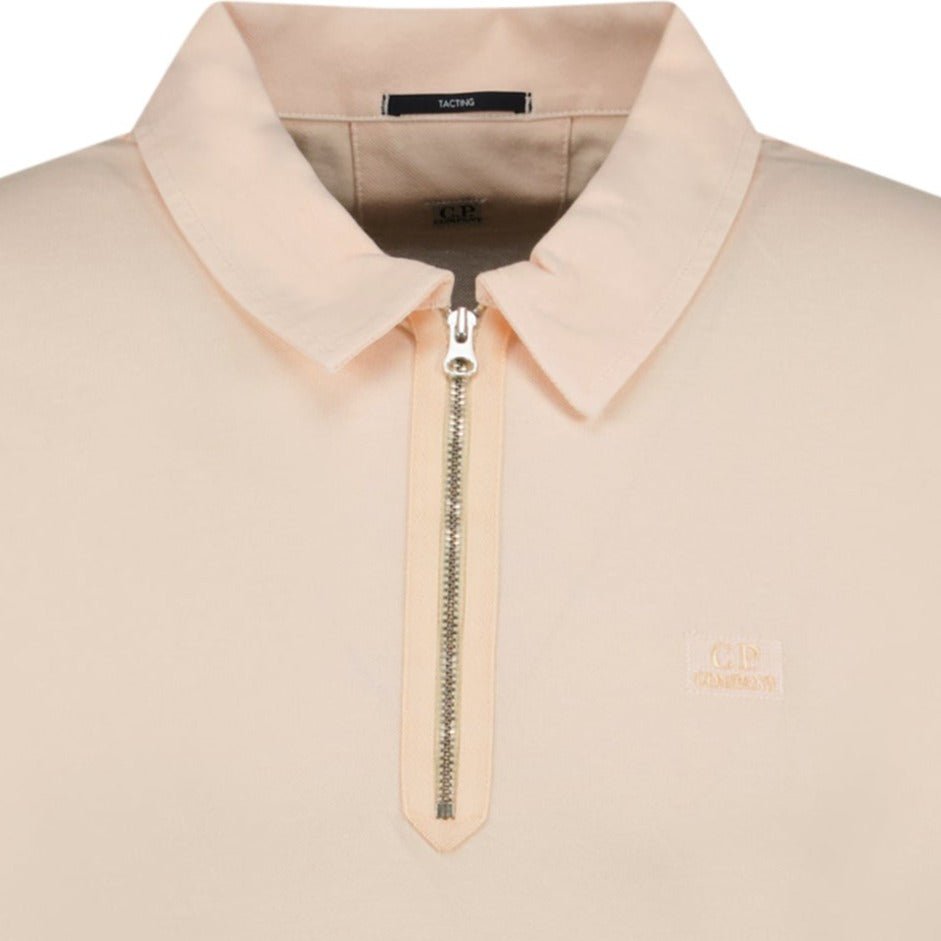 CP Company Tacting Piquet Zip Polo-Shirt Pink