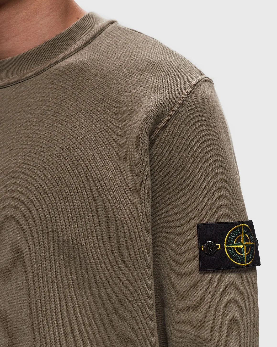 Stone Island Organic Cotton Diagonal Old Effect Sweatshirt In Walnut Brown