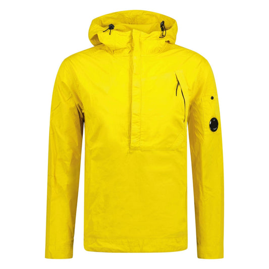 CP Company Gabardine 1/2 Zip Hooded Lens Overshirt in Yellow