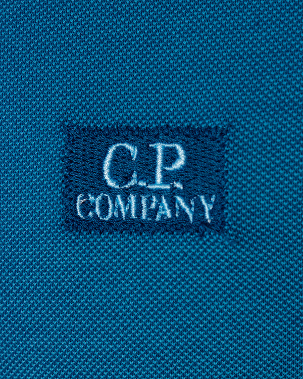 CP Company Tacting Short Sleeve Polo in Blue
