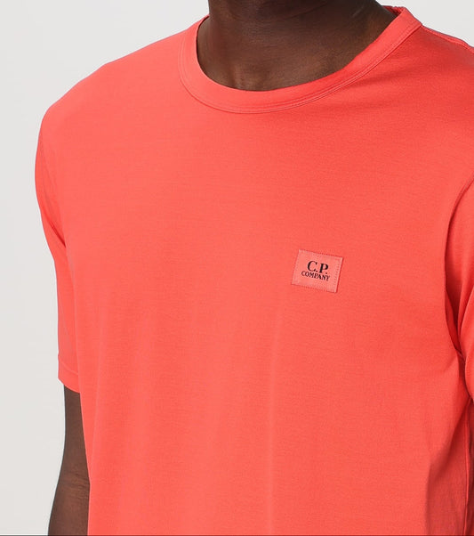 Cp Company 100% Mercerized Cotton Stitch Logo T-Shirt High Risk Red