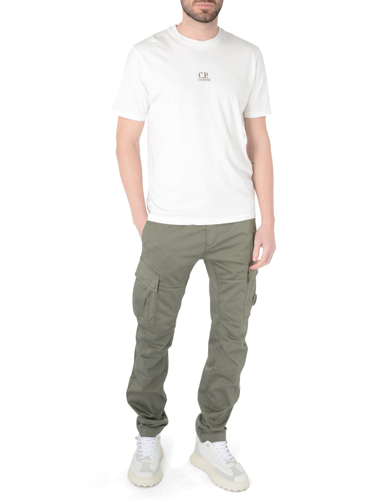 Cp Company 056A Stretch Sateen Cargo Pants In Agave Green
