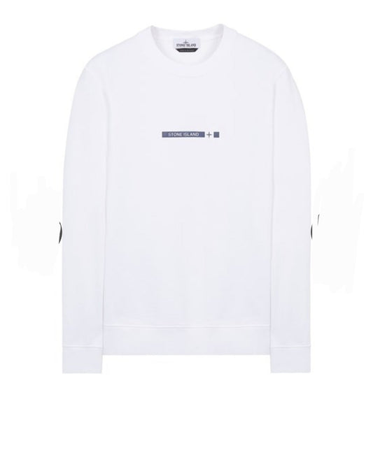 Stone Island Small Logo Sweatshirt In White