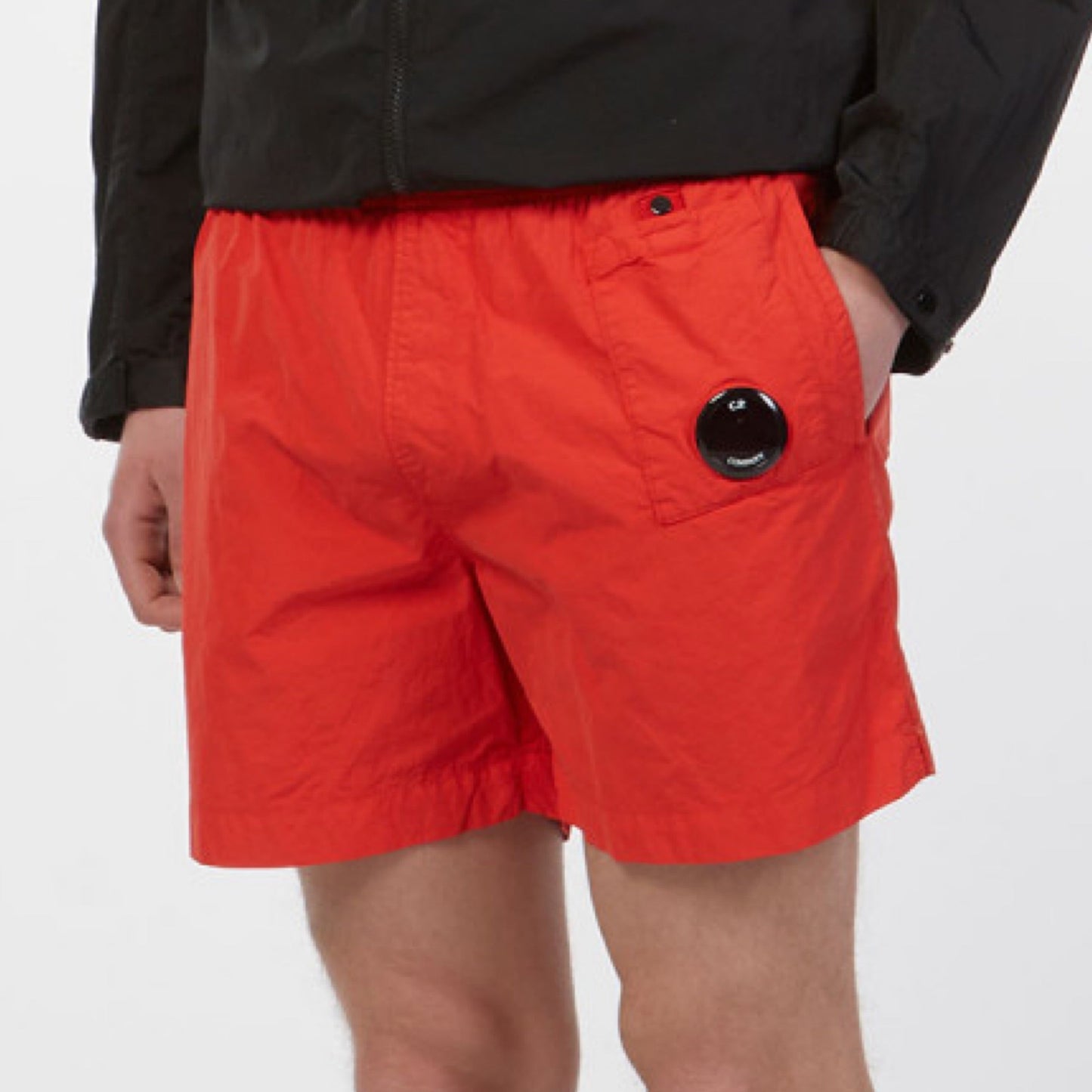 Cp Company Flatt Nylon Lens Swim Shorts In Red
