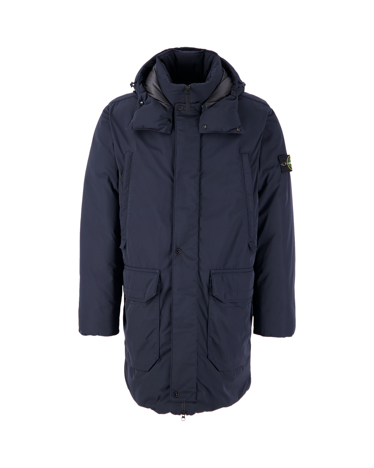 Stone Island Micro Twill Down Jacket In Navy