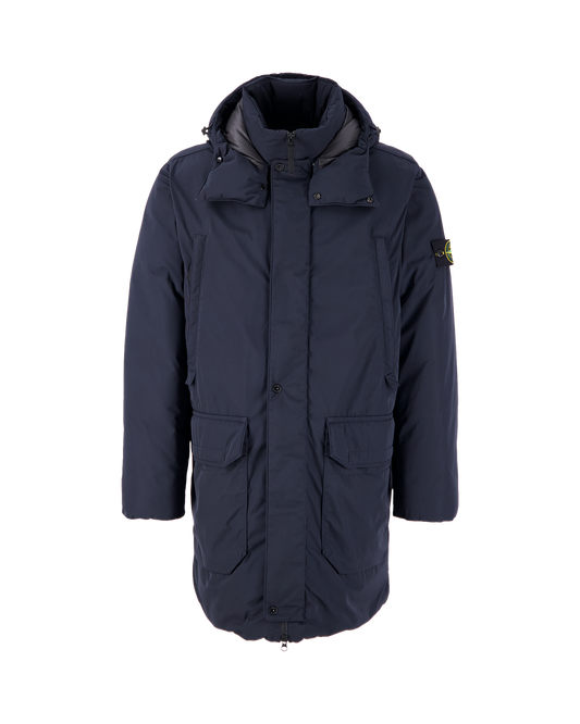 Stone Island Micro Twill Down Jacket In Navy