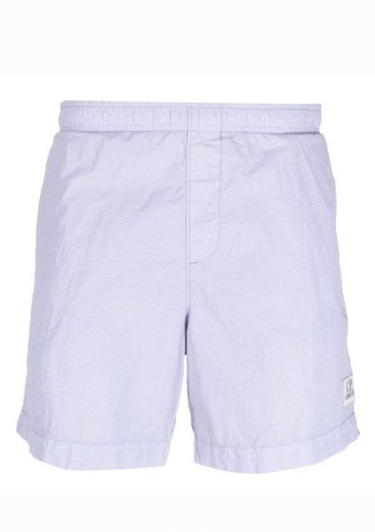 Cp Company Flatt Nylon Stitch Logo Swim Shorts Cosmic Sky