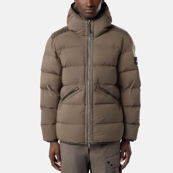 Stone Island .Seamless Tunnel Nylon Down-Tc Jacket In Walnut Brown